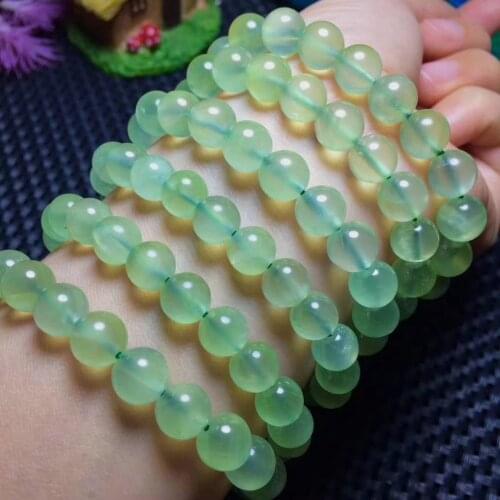 Green prehnite round bracelet 7.5inch wholesale beads nature FPPJ woman 2017
