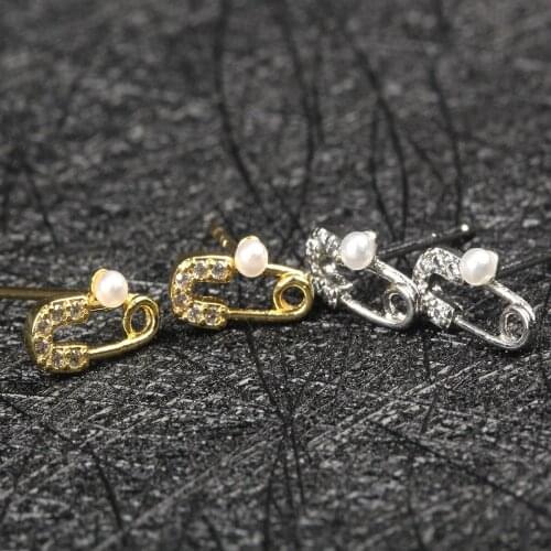 Woman Earring 925 Silver Simple Fashion Paper Clip Pearl Piercing Earrings Female Exquisite Ftudent Fewelry Accessories
