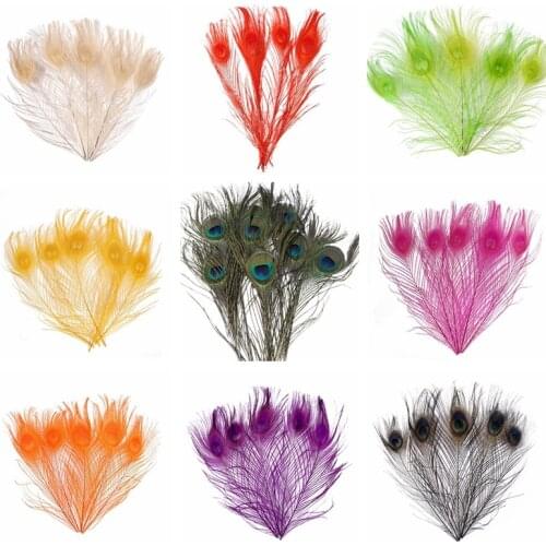 10Pcs/Lot Top Quality Peacock Feathers for Crafts Length 25-32CM 10-13" Peacock Feather Decor DIY Wedding Accessories Decoration