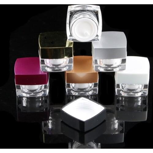 100PCS/Lot 5g Cosmetics Cream Container Plastic Square Makeup Bottle Eye Serum Jar Bottle Container Clear Lip Gloss Tubes