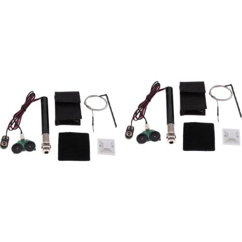 2 Kit Endpin Jack Preamp Piezo Pickup Active For Acoustic Guitar Ukulele Uke
