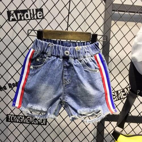 2018 new summer childrens jean shorts fashion streetwear for boys and girls jeans kids denim pants