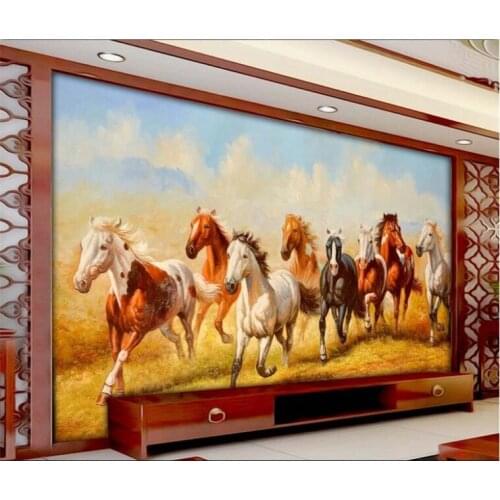 Custom horse wallpaper 3D, for the living room bedroom TV background wall waterproof silk cloth papel de parede