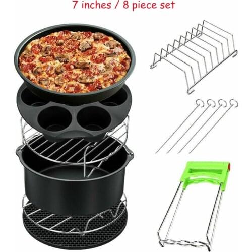 7/8 Inches 8Pcs/Set Air Fryer Accessories For Gowise Phillips Cozyna and Secura Fit all Airfryer 3.7QT 4.2QT 5.3QT 5.8QT