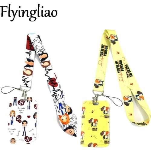 Greys Anatomy Lanyard Credit Card ID Holder Bag Student Women Travel Card Cover Badge Car Keychain Decorations kids