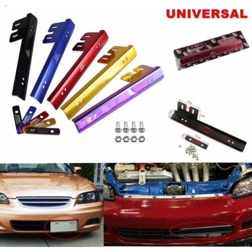 Auto JDM Aluminum License Plate Relocator Car Front License Plate Mounting Relocate Bracket Holder Car Decoration
