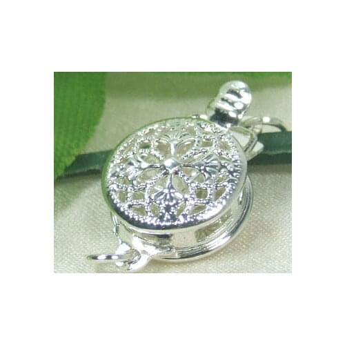 Free Shipping**10PCS Diy pearl quality crystal jewelry necklace bracelet clasp 925 pure silver single-row cutout buckle