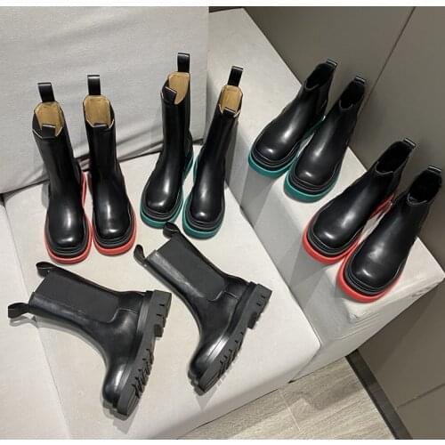 2020 high quality vintage female ladies girls best chelsea boots British style UK wind Heavy bottomed Wide boots
