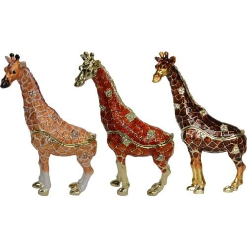 Standing giraffe wild animal bejeweled trinket jewelry box decorative box animal figurines Mothers day/birthday Christmas gifts