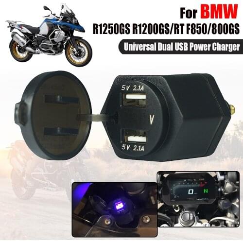 For BMW R1250GS ADV R1200GS LC F850GS For Triumph Tiger 800 Motorcycle Dual USB Charger Adapter Interface Digital Display Port