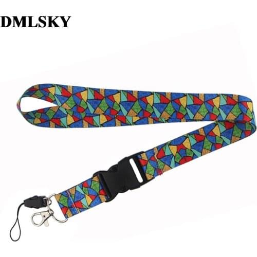 DMLSKY Colorful cool Lanyard Keychain phone rope for keys Badge ID Mobile Phone Rope Neck Straps Accessories Gifts M3823