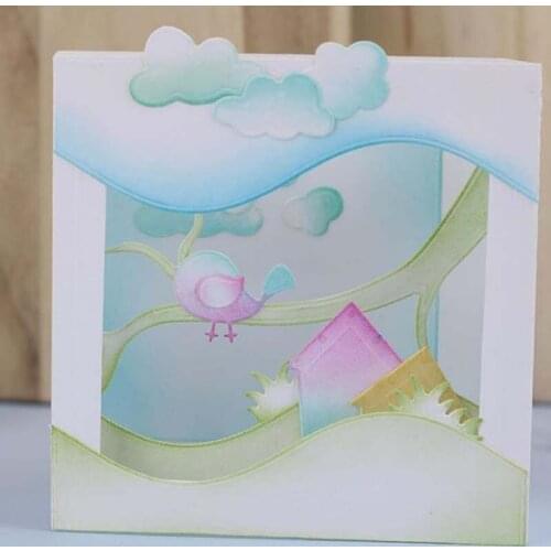Birds House Frame Set Shape Metal Cutting Dies Stencil Scrapbook Album Embossing For Gift Card Making Handcrafts Decor