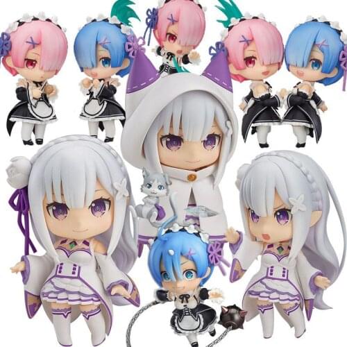 Re:life In A Different World Zero Emilia Rem Q Version Japanese Anime Pvc Action Figure Collectible Model Toy Christmas Gifts