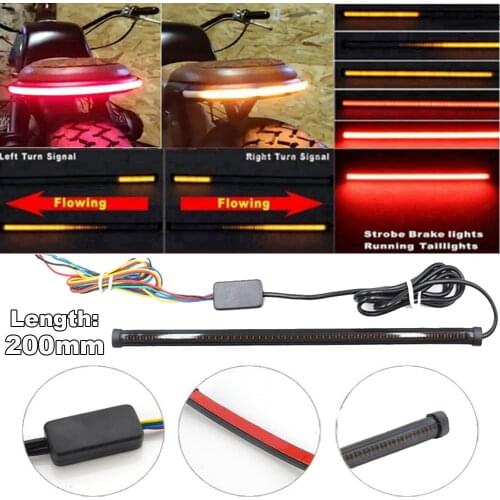 Flexible Motorcycle Light Sequential Switchback Flowing LED Tail Brake Stop Turn Signal Strip Lights