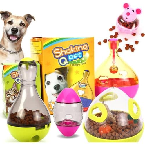 Interactive Dog Cat Food Treat Ball Bowl Toy Funny Pet Shaking Leakage Food Container Puppy Cat Slow Feed Pet Tumbler Toy