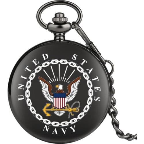 Classic US Navy Pocket Watch for Men New Arrivals Donald Trump Clock Steampunk Necklace for Women Gift reloj de bolsillo