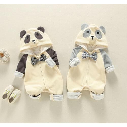 Baby clothes spring and autumn newborn one-piece baby cartoon bear romper super western style cute long-sleeved romper