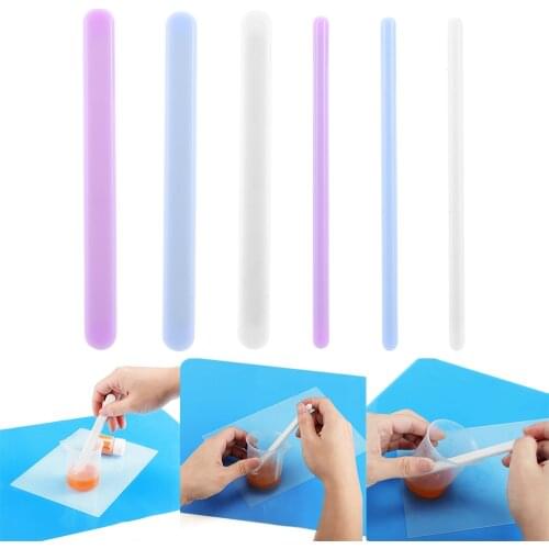 3Pcs Round Flat Silicone Stirring Rod Resin Dye Mixing Stir Stick Liquid Paint Epoxy Dripping Tool for DIY Epoxy Crafts Making