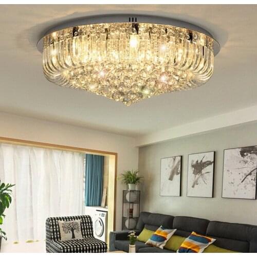 Fashion LED Ceiling Lights Romantic Crystal Ceiling Lighing Fixtures Dining Bedroom Living Room Three-color dimmable Avize Lamp