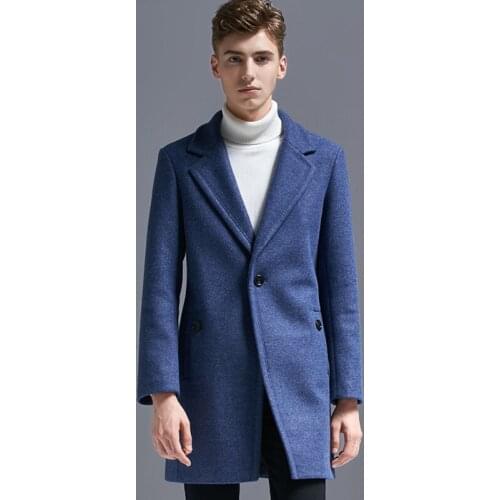 High Quality Brand Mens Winter New Woolen Suit Collar Jacket Long Blazer Men Korean Fashion Suit Coat Plus Size Male Outerwear