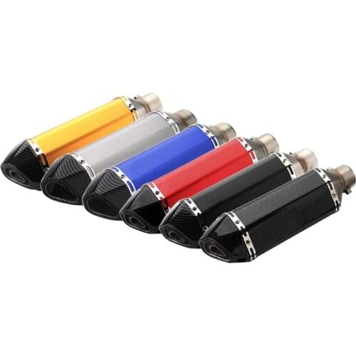 Inlet 51mm Motorcycle Exhaust Pipe Muffler Motorbike Muffler Exhaust Pipe Slip On Universal for MT03 MT07 MT09 MT10 Z900 etc