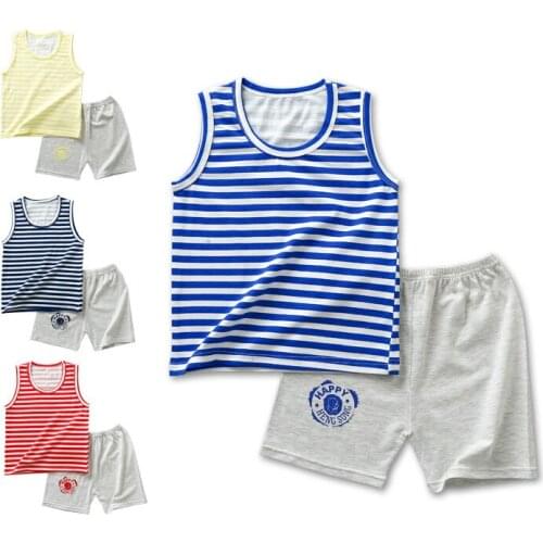 Boys clothes Childrens vest set 2020 baby sleeveless two-piece set girls clothes toddler clothes boutique kids clothing