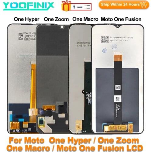 Original For Motorola Moto One Zoom LCD Touch Screen Digitizer Display Replacement Parts For One Hyper One Macro LCD One Fusion