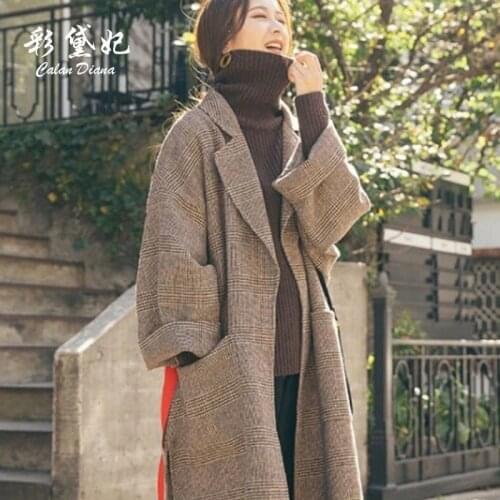 Winter Plaid Overcoat Female 2020 Autumn Loose Womens Coats Winter Free Shipping Ladies Winter Jackets Korean Style Women