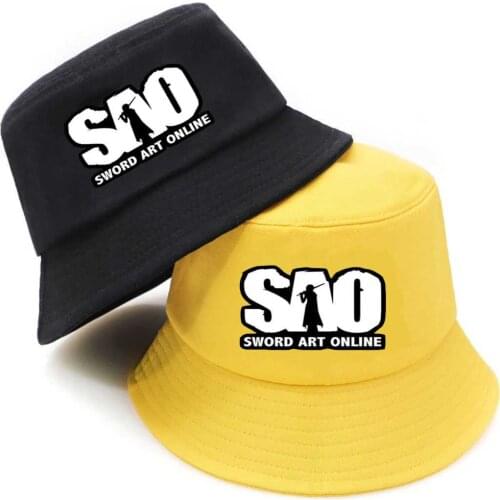 Anime Sword Art Online Bucket Hat teenager Outdoor Fisherman Hats Summer Hip Hop Beach Sun Caps unisex Streetwear bucket caps