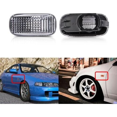 Fits For Honda Integra DC5 Type R Models 2002-2006 Front OEM Side Marker Lights Clear/Smoked Lens