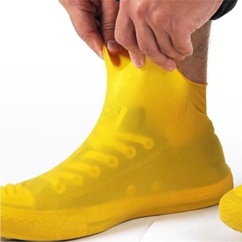 Portable Rain Shoes Covers Unisex Reusable Latex Waterproof Rain Boot Slip-resistant Rubber Overshoes S/M/L Shoes Accessories