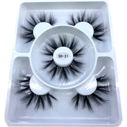 3 pairs Makeup Eyelashes 3D Mink Lashes Fluffy Soft Wispy Volume Natural long Cross False Eyelashes Eye Lashes Reusable Eyelash