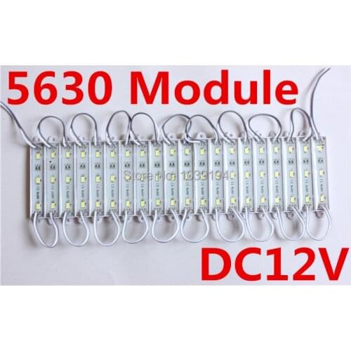 Led pixel module 20pcs/lot 5630 3 LED Modules white module Waterproof IP68 DC12V shipping free