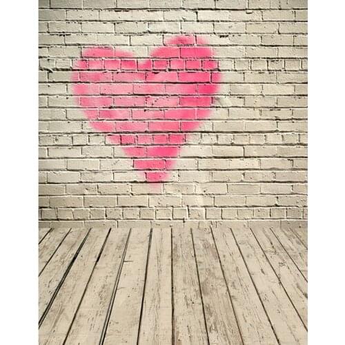 TR Newborn Baby Photo Backdrops Gray Brick Wall Fond Studio Photo Red Heart Fond Photographie Backgrounds Wood floor Backdrops