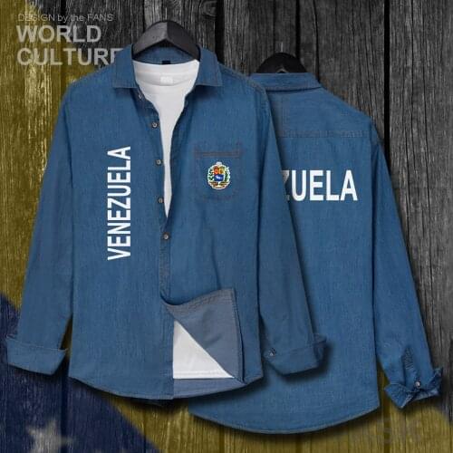Venezuela Venezuelan VEN VE Men Fashion Clothes Autumn Cotton Turn-down Collar Jean Shirt Long Sleeve Cowboy Coat Slim Jacket 20