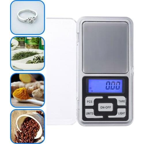 High Accuracy Mini Electronic Digital Pocket Scale Jewelry Calibration Weighing Balance Portable Counting Function Blue LCD