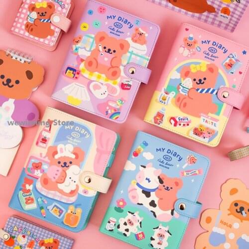 Cake Bear Loose Leaf Book South Korea Ins Wind Hand Account DIY Cartoon Cute Girl Heart A6 Loose Leaf Hand Account Notebook