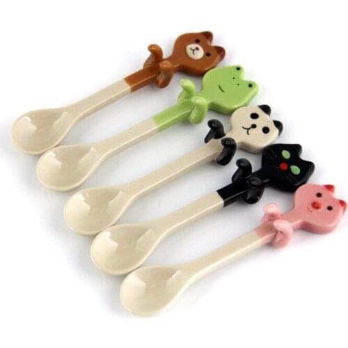 Factory outlets] creative cute ceramic animals can be hanging coffee spoon small spoon spot