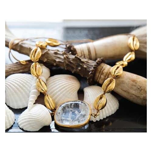 Korean style colgantes vintage colares feminino natural stone Necklace bohemian boho choker Cowrie Shell women necklace neckless