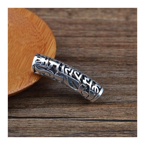 100% 990 silver Tibetan OM Mani Padme Hum Bead Buddhist OM Words Bead Tibetan OM Mantra Bead DIY Necklace or Bracelet