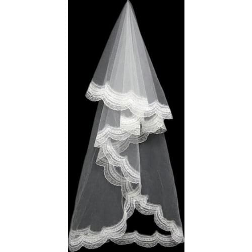 2018 Hot Sale In Stock High Quality Cheap Short Wedding Veils White/Ivory One Layer Lace Bridal Veils 2018 Wedding Accessories