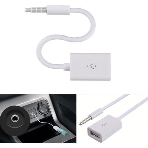 3.5mm Male AUX Audio Plug To USB 2.0 Female Converter Cable Cord For Car MP3