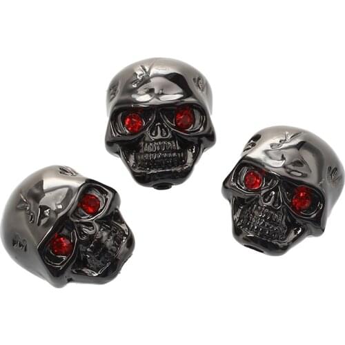 3Pcs Electric Guitar Skull Head Volume Control Knobs---Black