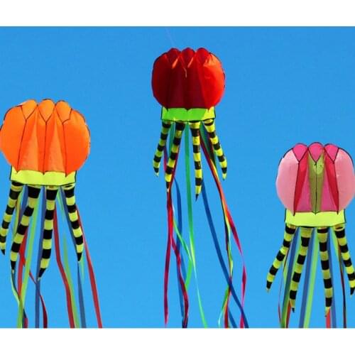 3D Large Soft Octopus Shape Beach Kites Frameless Soft Entertainment Sports Family Outdoor Holiday Parent-child Activities