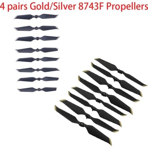 4 Pairs 8PC DJI Mavic 2 8743F Low Noise Quick-Release Propellers (Golden/Silver ) for Mavic 2 Pro drone Accessories Free Ship
