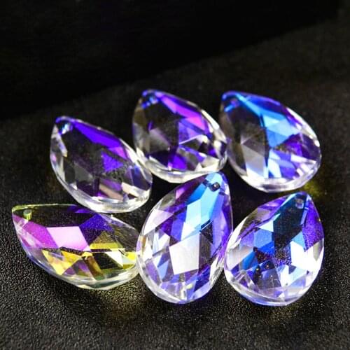 5PCS 37mm AB Color Angel Tears Crystal Prism Chandelier Crystals Part Suncatcher Rainbow Hanging Home Decor Lighting Accessories