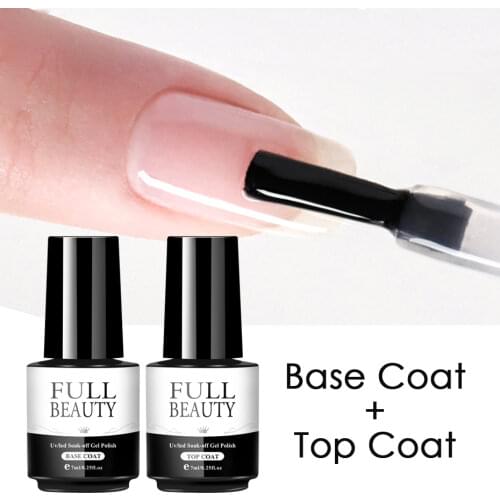 7ml Base and Top Coat For Nails Gel Polish Transparent Fingernail Varnish Semi-permanent Lacquer Nail Art Primer Tools BE1571-2
