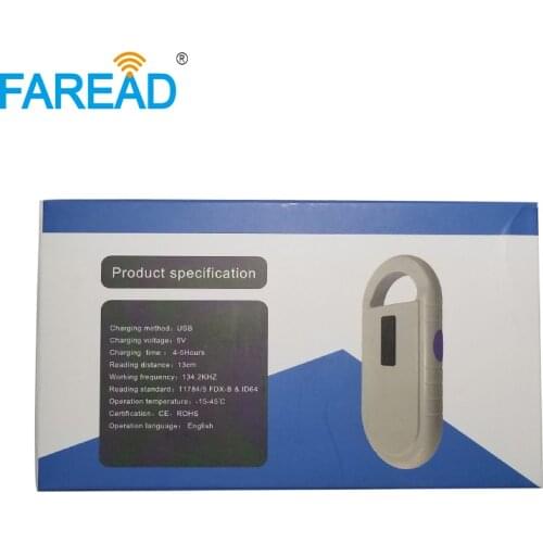 Free shipping 134.2kHz ISO11784/85 FDX-B RFID dog cat microchip scanner chip reader for animal