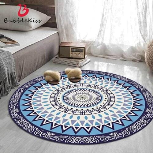 Bubble Kiss Round Rug Bohemian Style Printing Carpets For Living Room Home Door Floor Mat Customized Rugs Bedroom Decor Area Rug