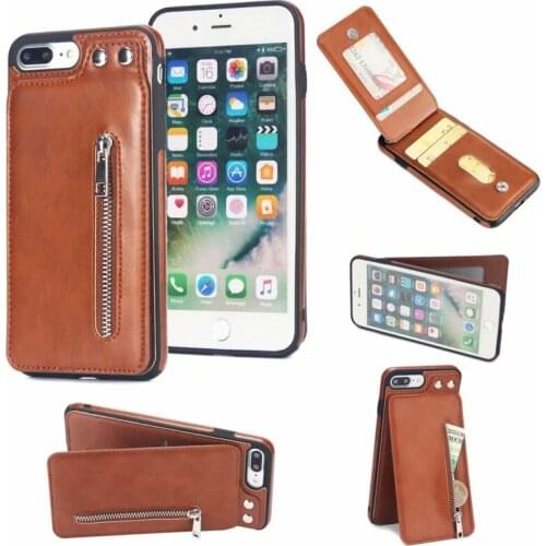 LANCASE For iPhone 6S Case Leather Wallet Luxury Zipper Bag Flip Case For iPhone 6 Plus 7 8 8 Plus X Cover Stand Cards Holder